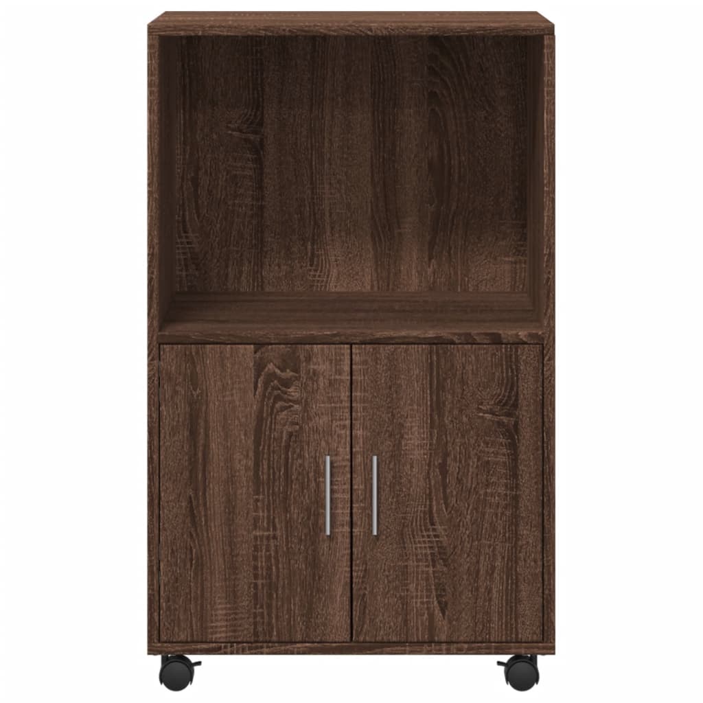 rullebord 55x40x91 cm konstrueret træ brun egetræsfarve