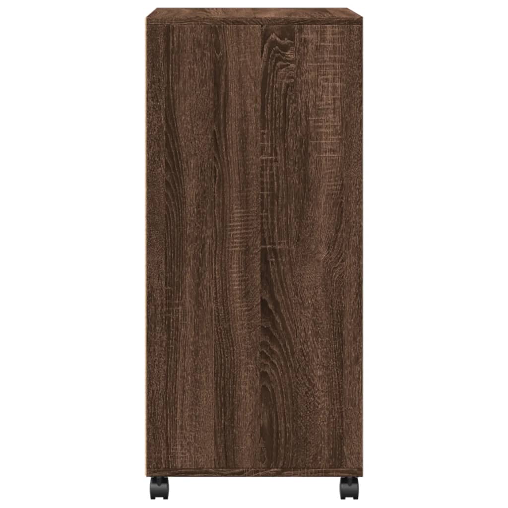 rullebord 55x40x91 cm konstrueret træ brun egetræsfarve
