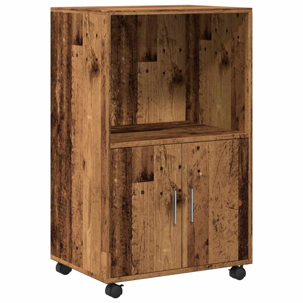 rullebord 55x40x91 cm konstrueret træ gammelt trælook