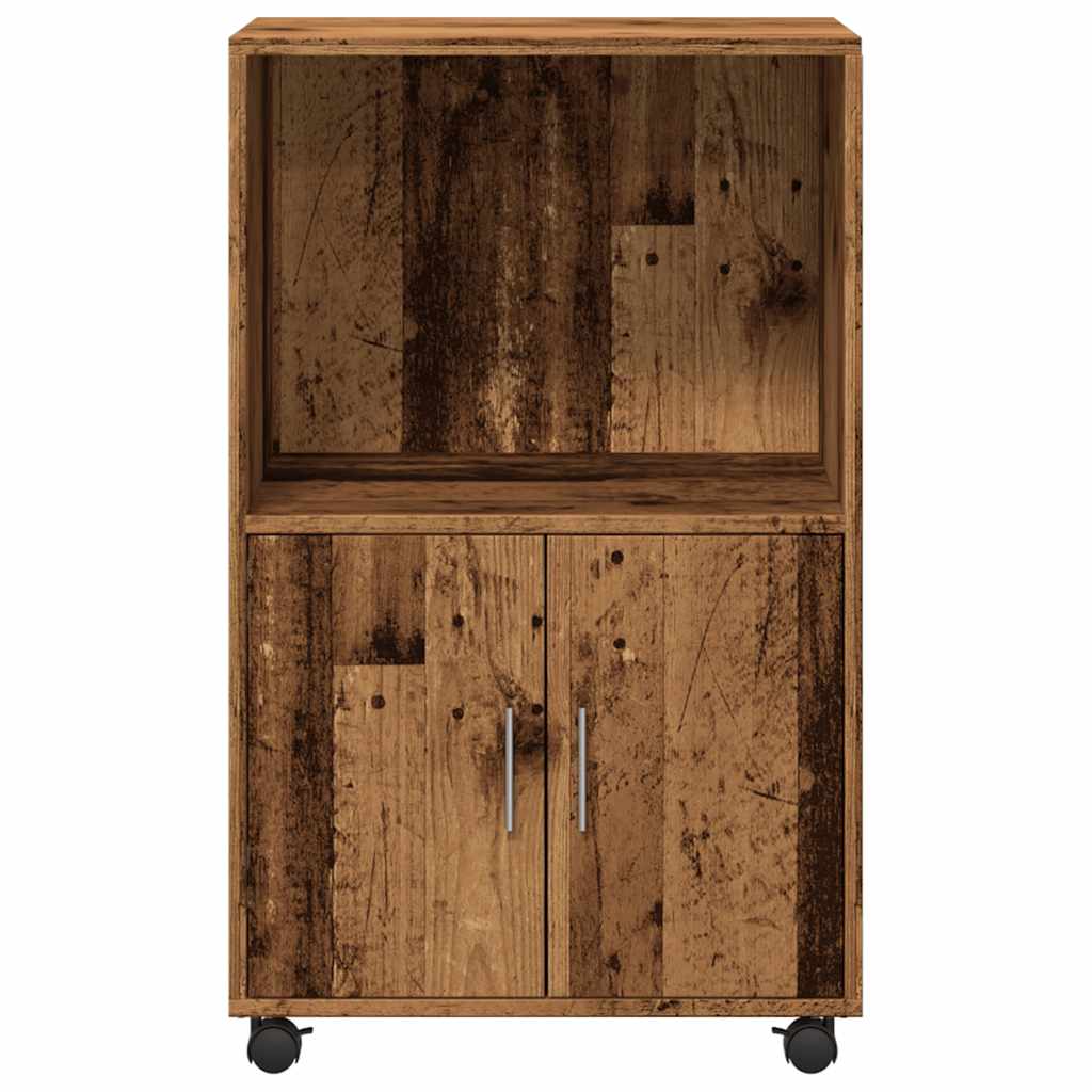 rullebord 55x40x91 cm konstrueret træ gammelt trælook