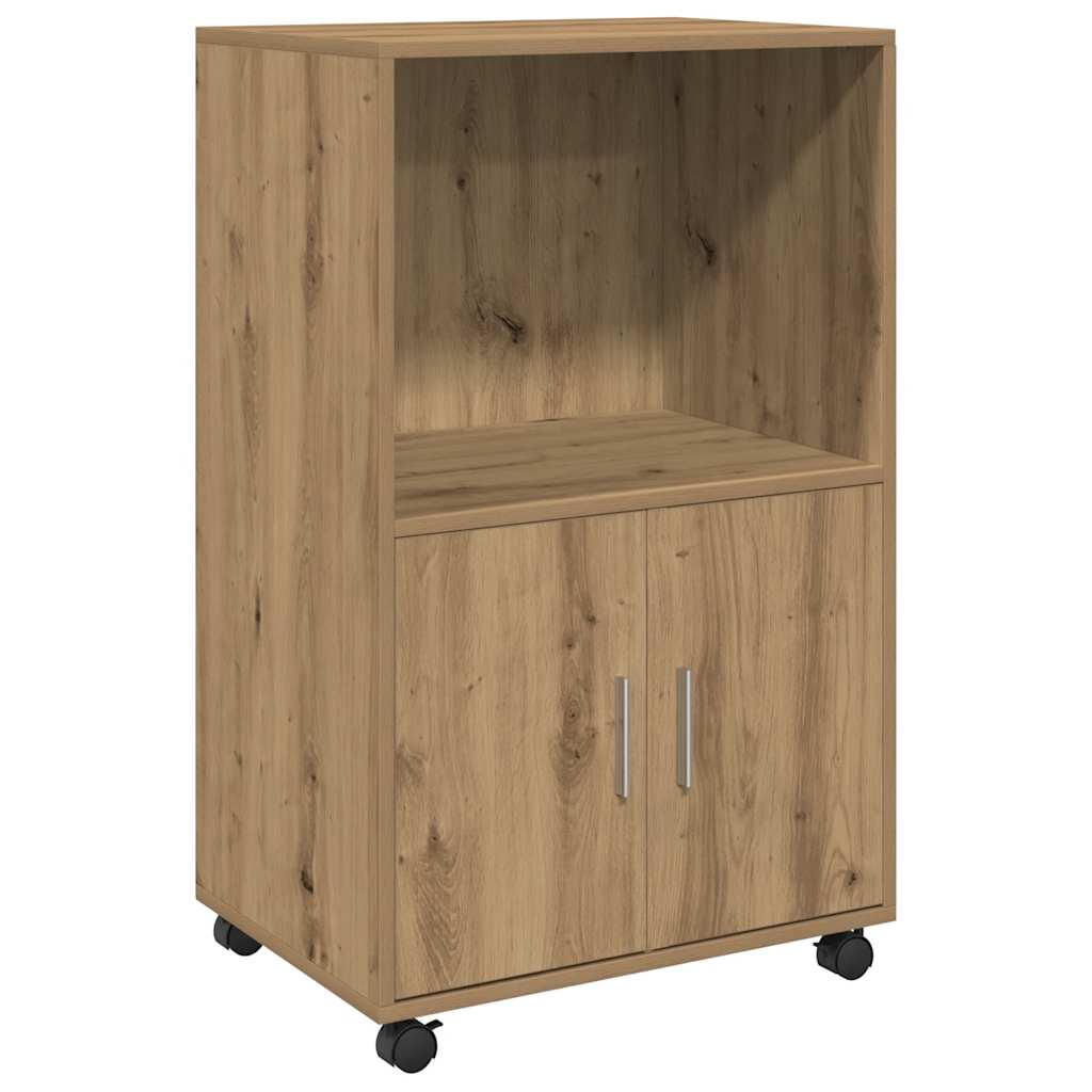 rullebord 55x40x91 cm konstrueret træ egetræsfarve