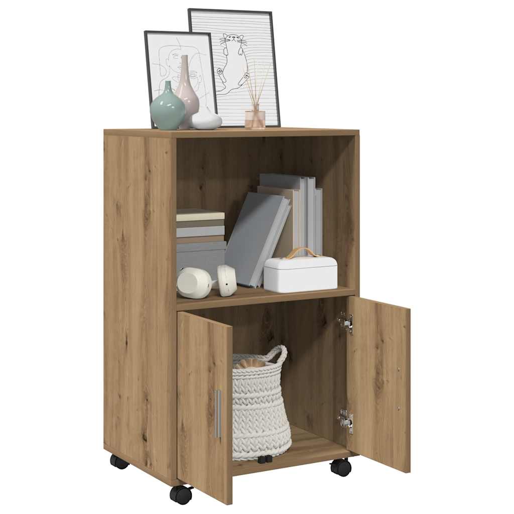 rullebord 55x40x91 cm konstrueret træ egetræsfarve