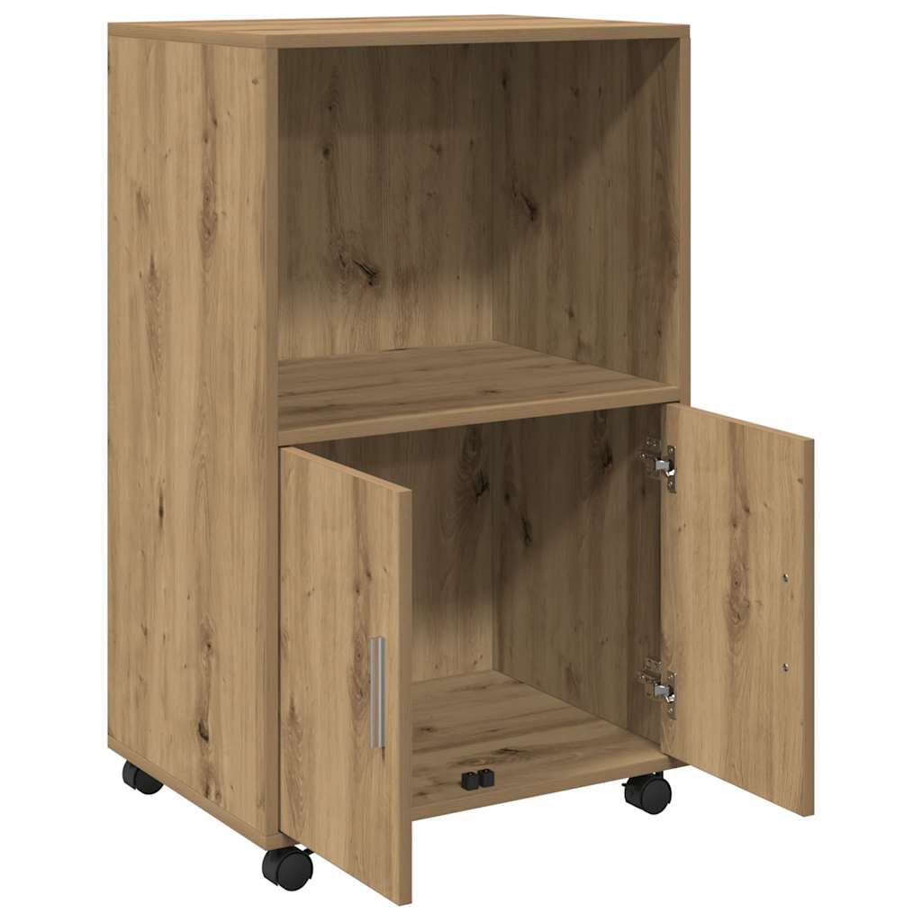 rullebord 55x40x91 cm konstrueret træ egetræsfarve