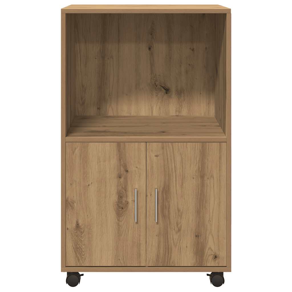rullebord 55x40x91 cm konstrueret træ egetræsfarve