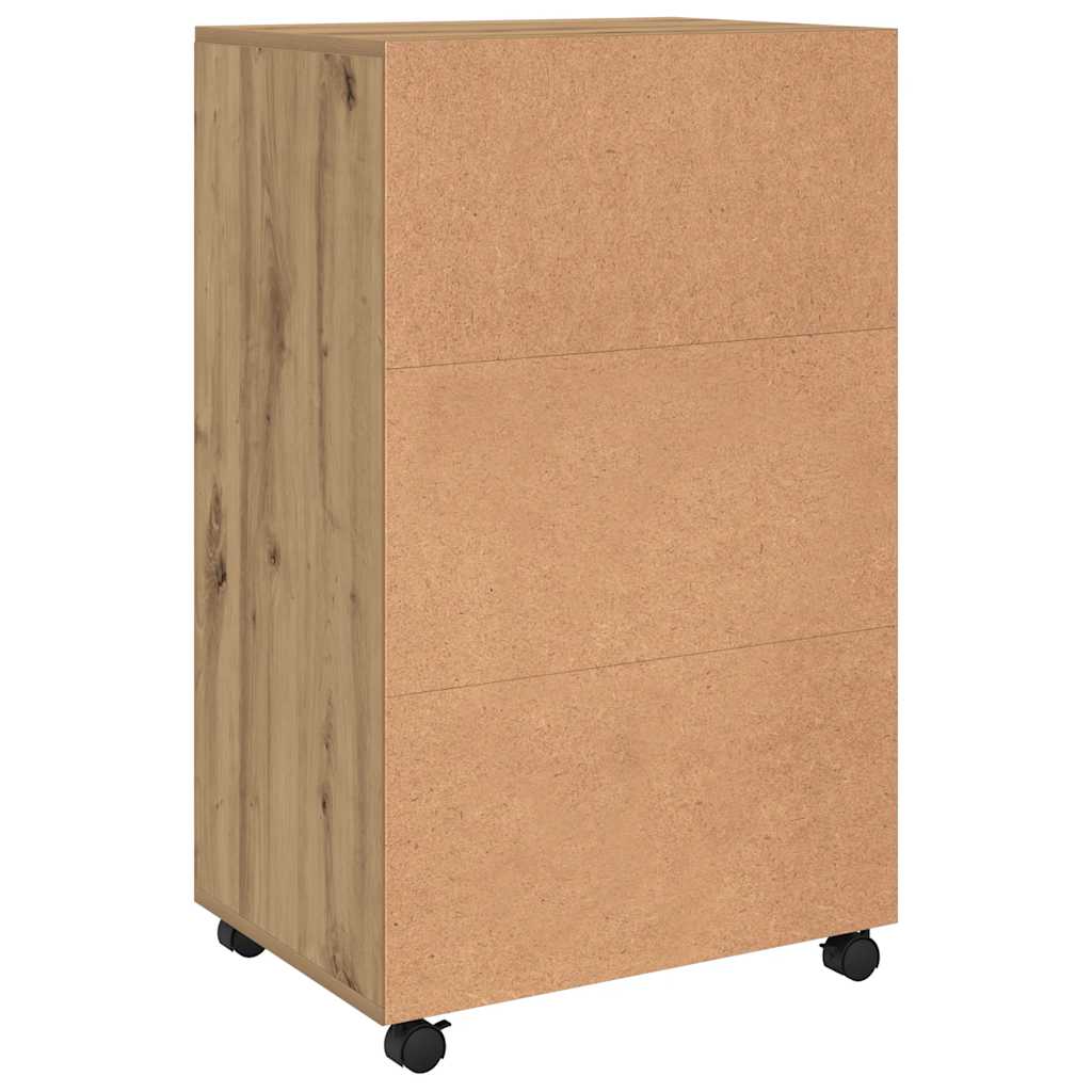 rullebord 55x40x91 cm konstrueret træ egetræsfarve