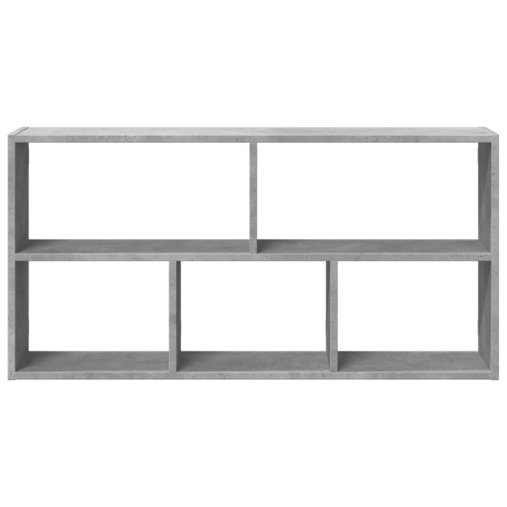 væghylde 100x25x50 cm konstrueret træ betongrå