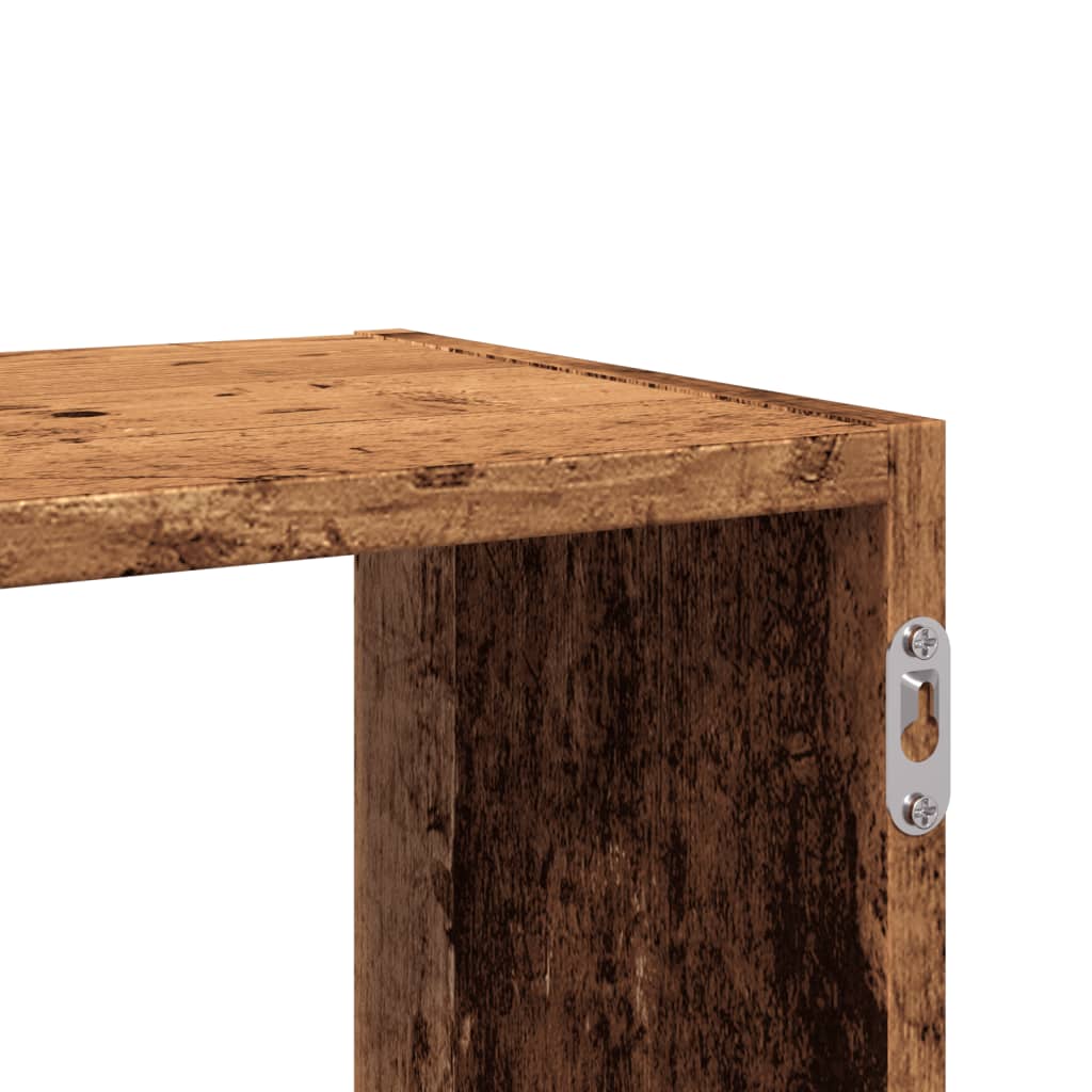 væghylde 100x25x50 cm konstrueret træ sort gammelt træ-look