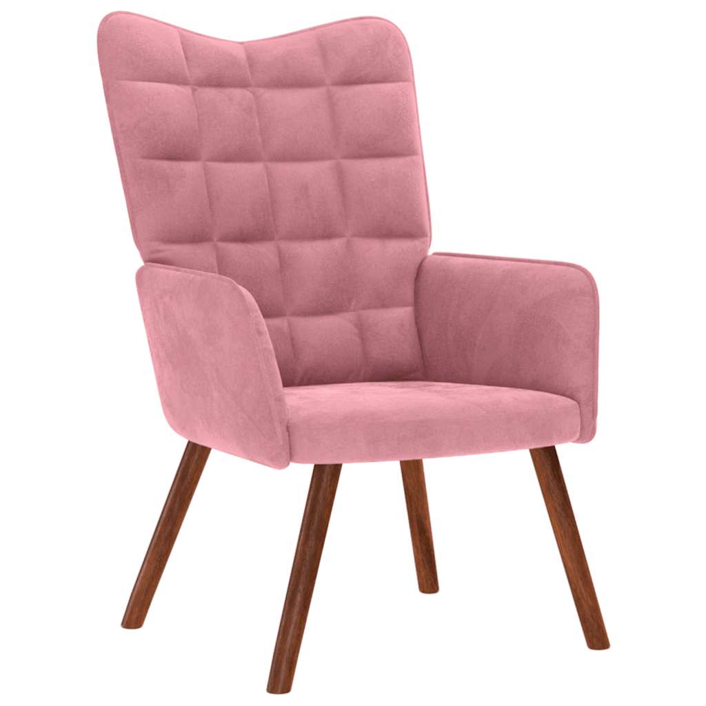 lænestol fløjl pink