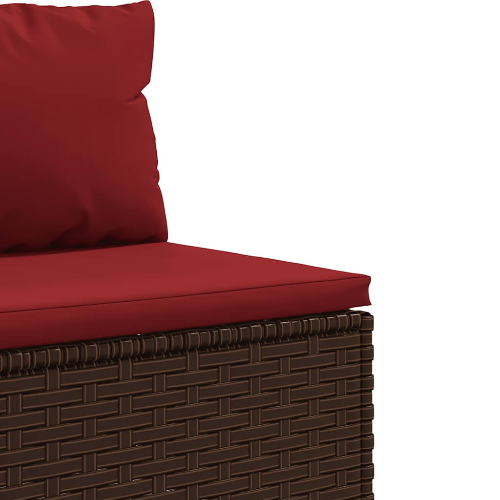 loungesæt til haven 8 dele med hynder polyrattan brun