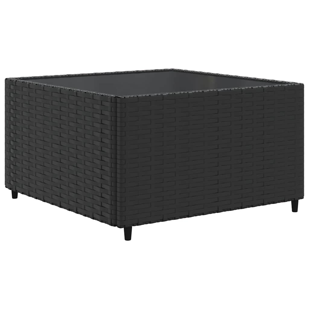 loungesæt til haven 5 dele med hynder polyrattan sort