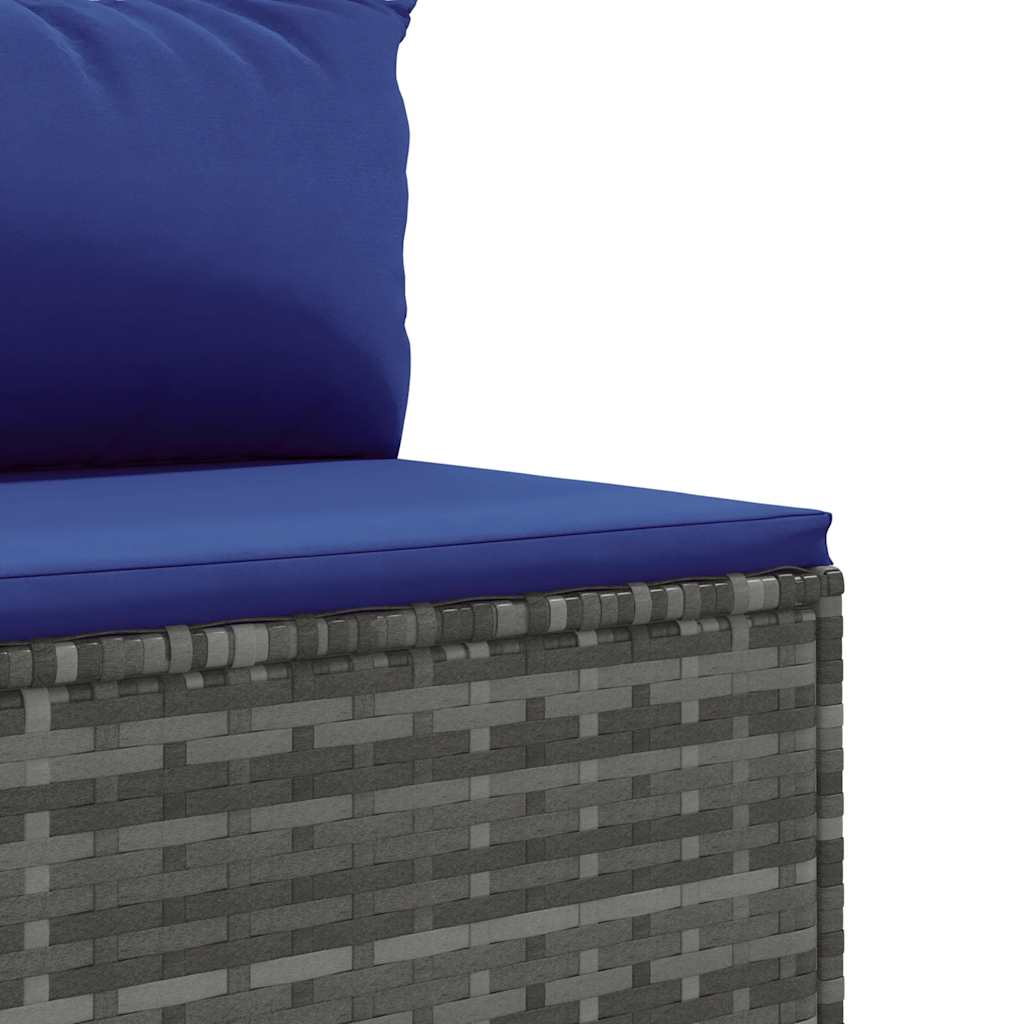 loungesæt til haven 8 dele med hynder polyrattan grå