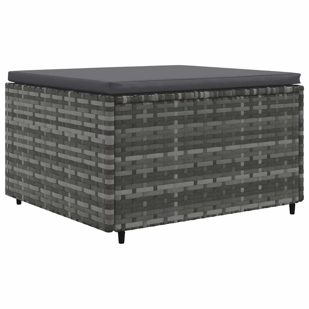 loungesæt til haven 6 dele med hynder polyrattan grå