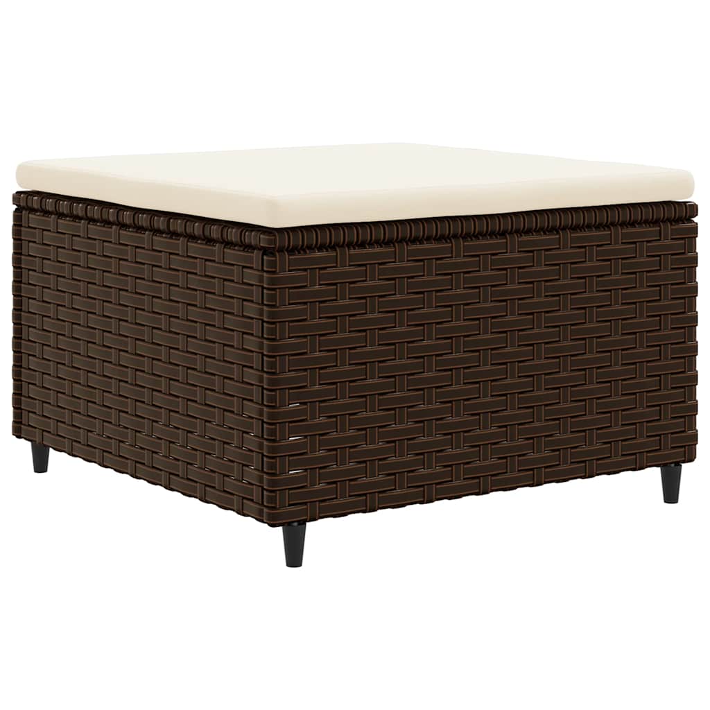 loungesæt til haven 7 dele med hynder polyrattan brun