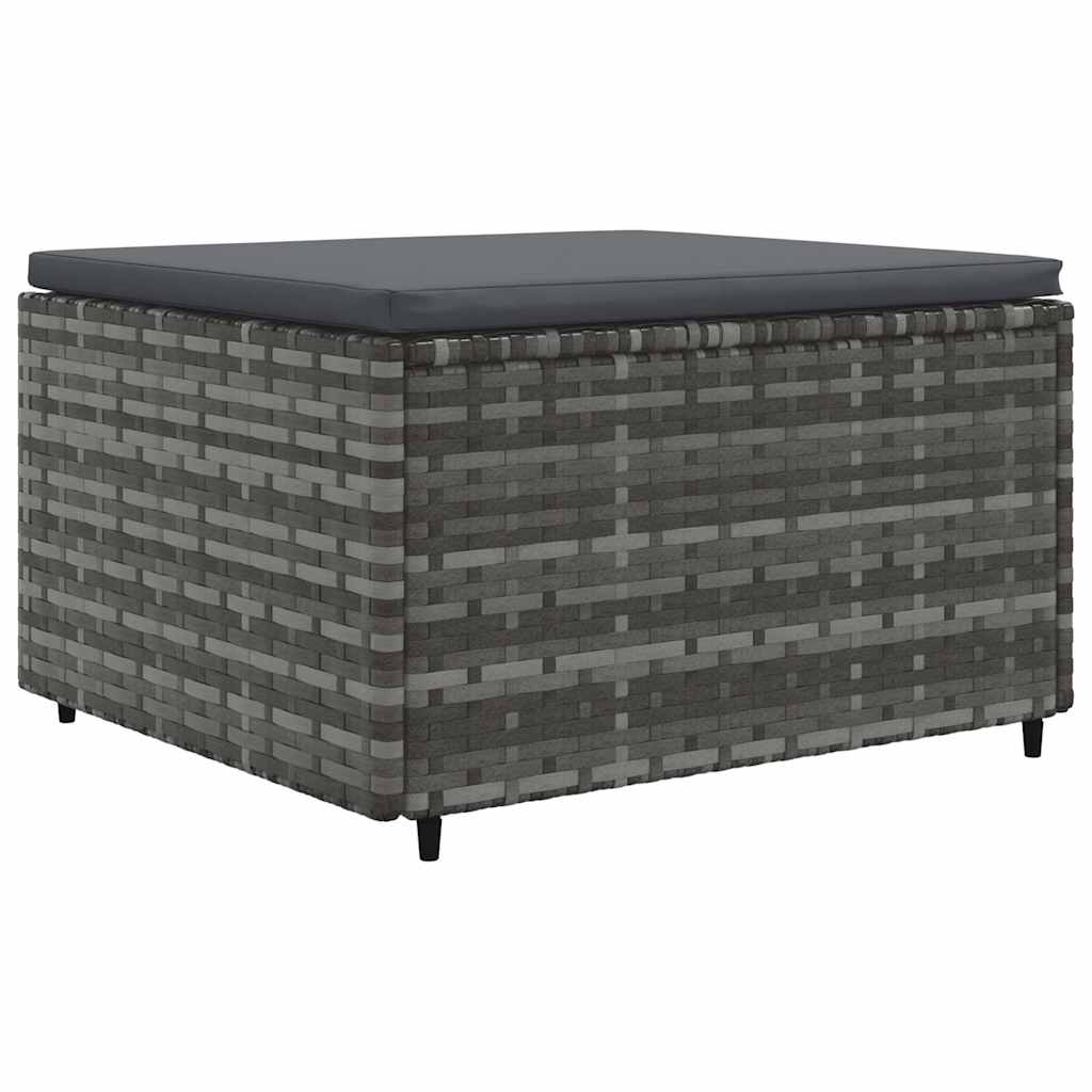 loungesæt til haven 7 dele med hynder polyrattan grå