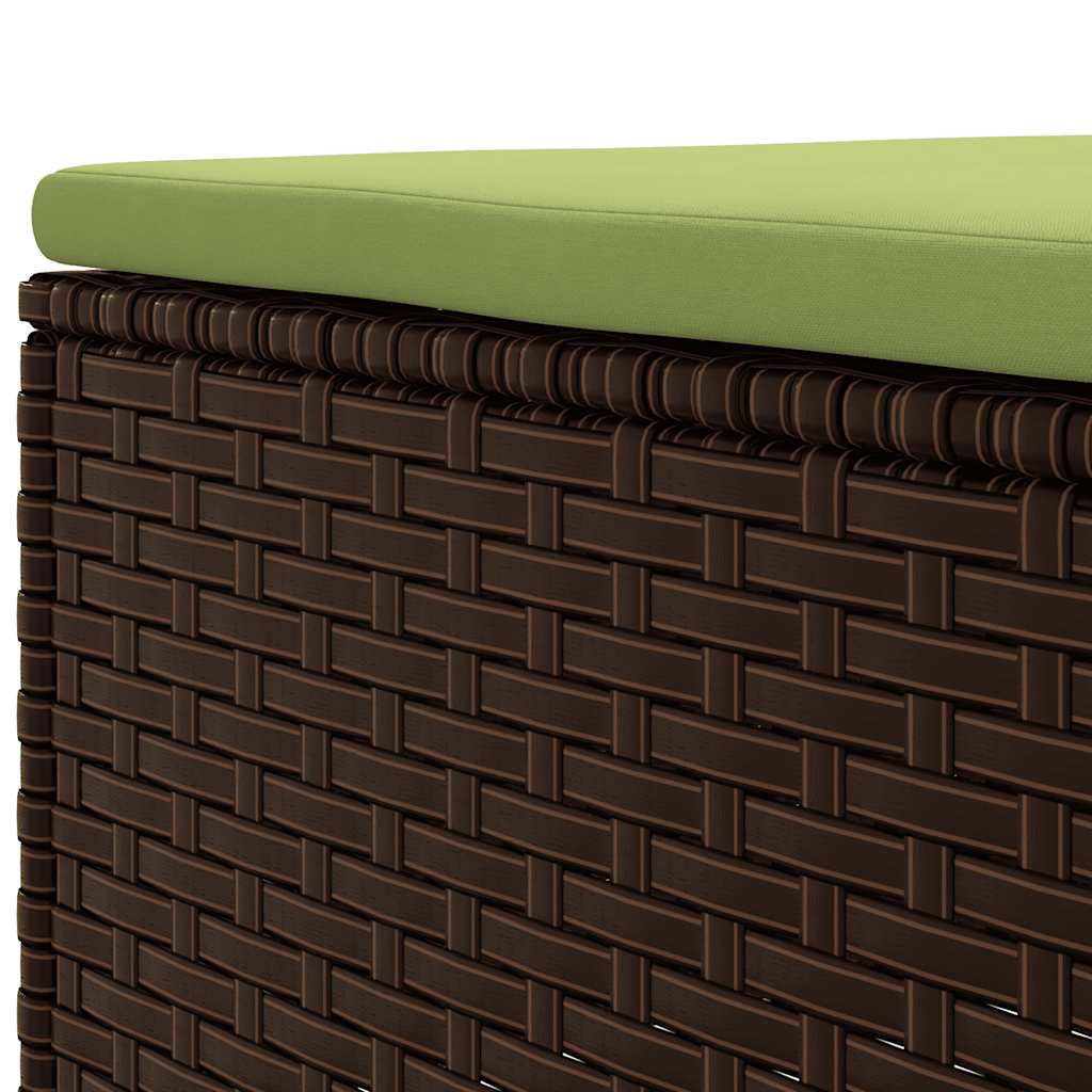 loungesæt til haven 7 dele med hynder polyrattan brun