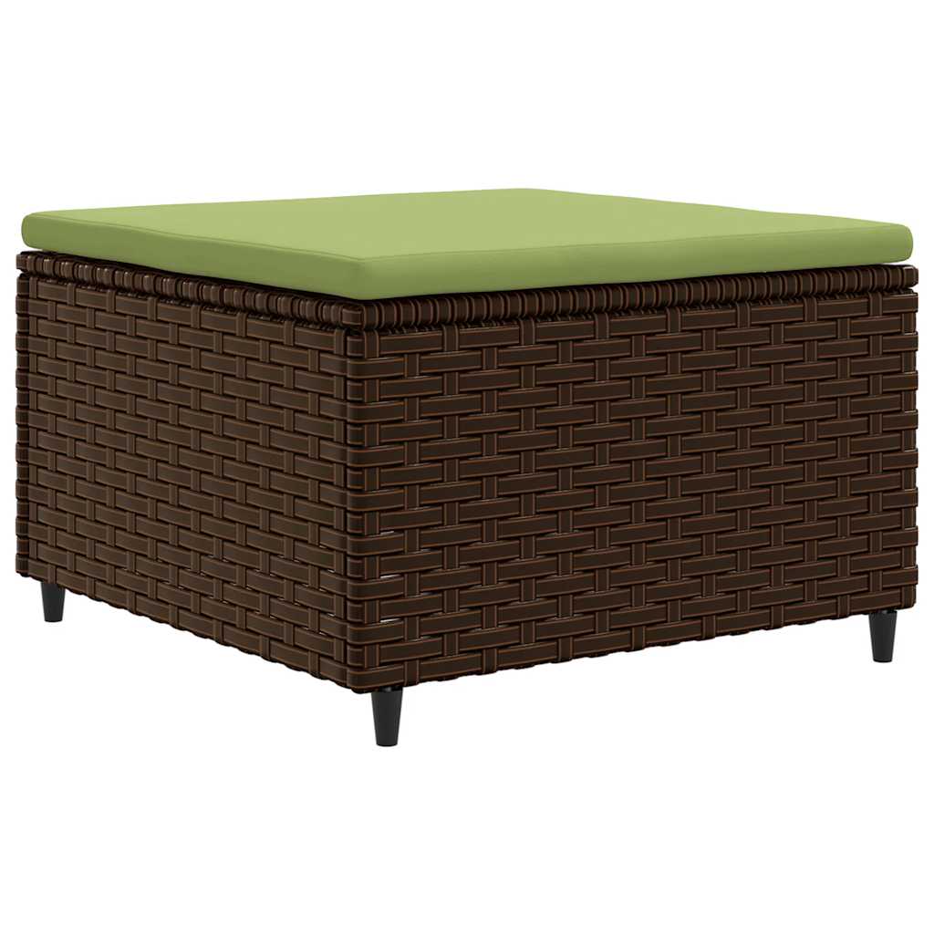 loungesæt til haven 7 dele med hynder polyrattan brun