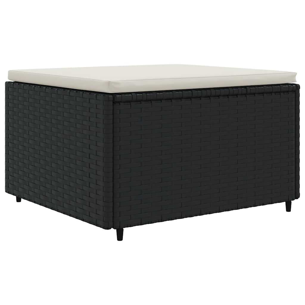 loungesæt til haven 8 dele med hynder polyrattan sort