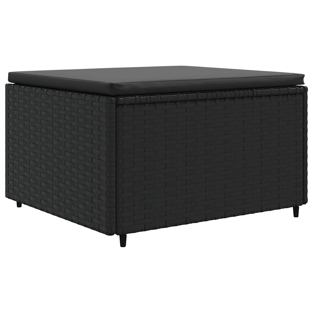 loungesæt til haven 8 dele med hynder polyrattan sort