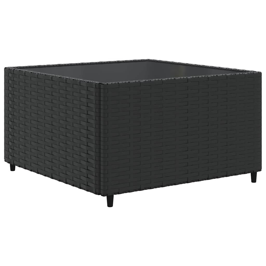 loungesæt til haven 8 dele med hynder polyrattan sort
