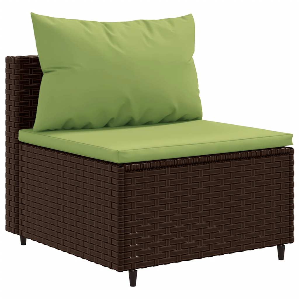 loungesæt til haven 8 dele med hynder polyrattan brun