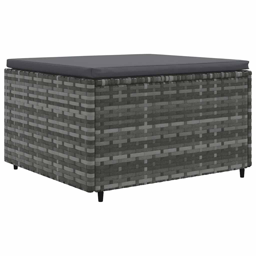 loungesæt til haven 6 dele med hynder polyrattan grå
