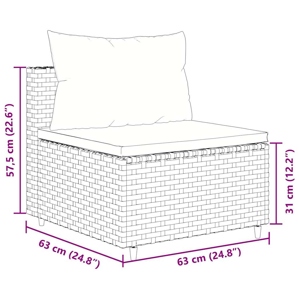 loungesæt til haven 9 dele med hynder polyrattan grå