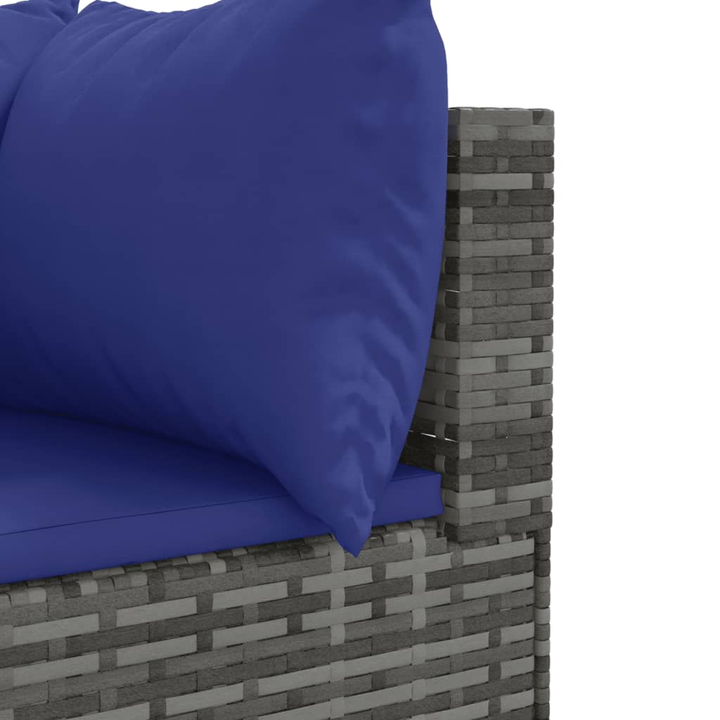 loungesæt til haven 11 dele med hynder polyrattan grå