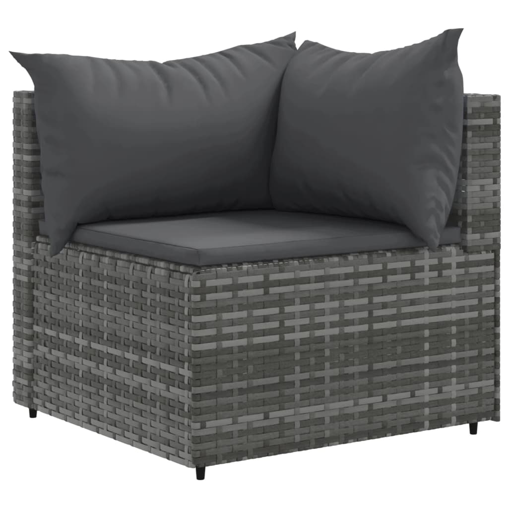 sofasæt til haven 9 dele med hynder polyrattan grå