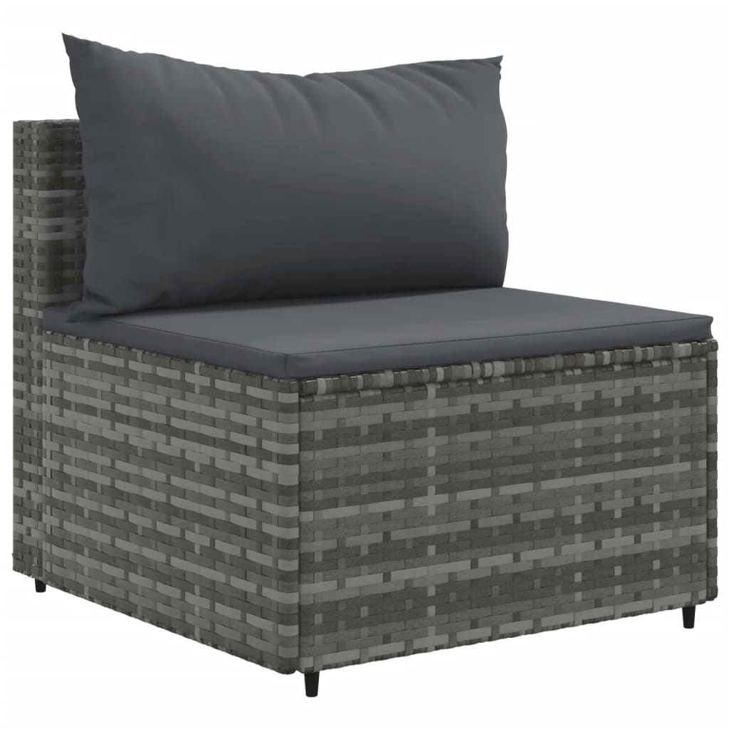 sofasæt til haven 9 dele med hynder polyrattan grå