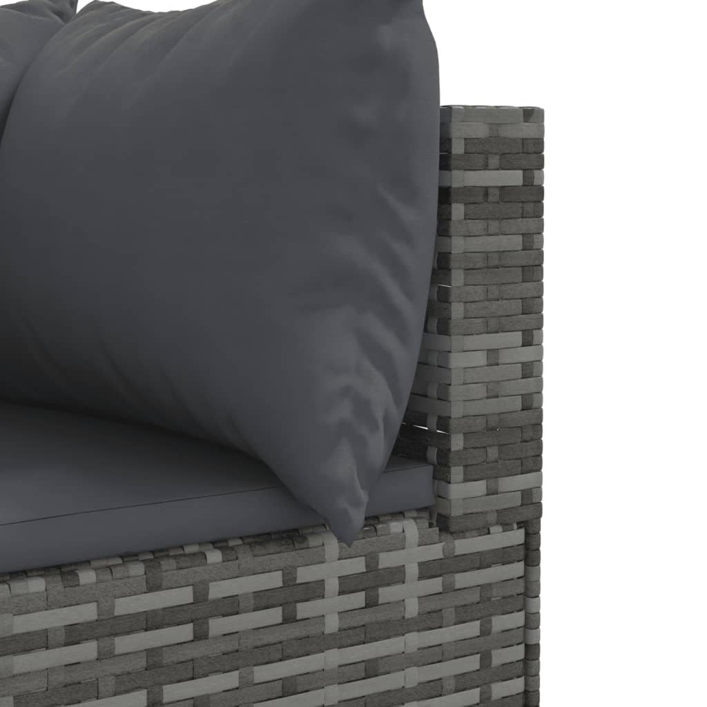 sofasæt til haven 9 dele med hynder polyrattan grå