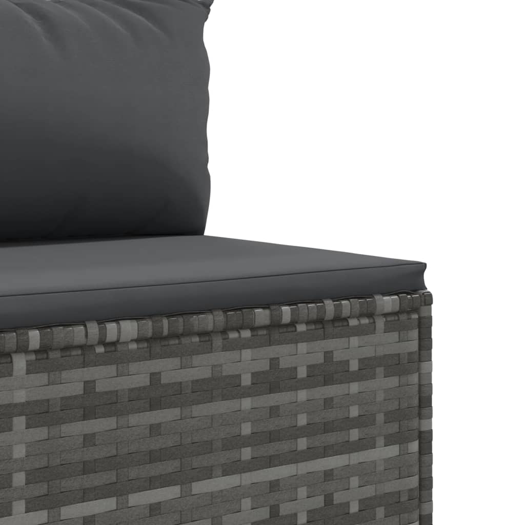 sofasæt til haven 9 dele med hynder polyrattan grå
