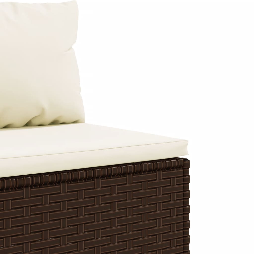 sofasæt til haven 9 dele med hynder polyrattan brun