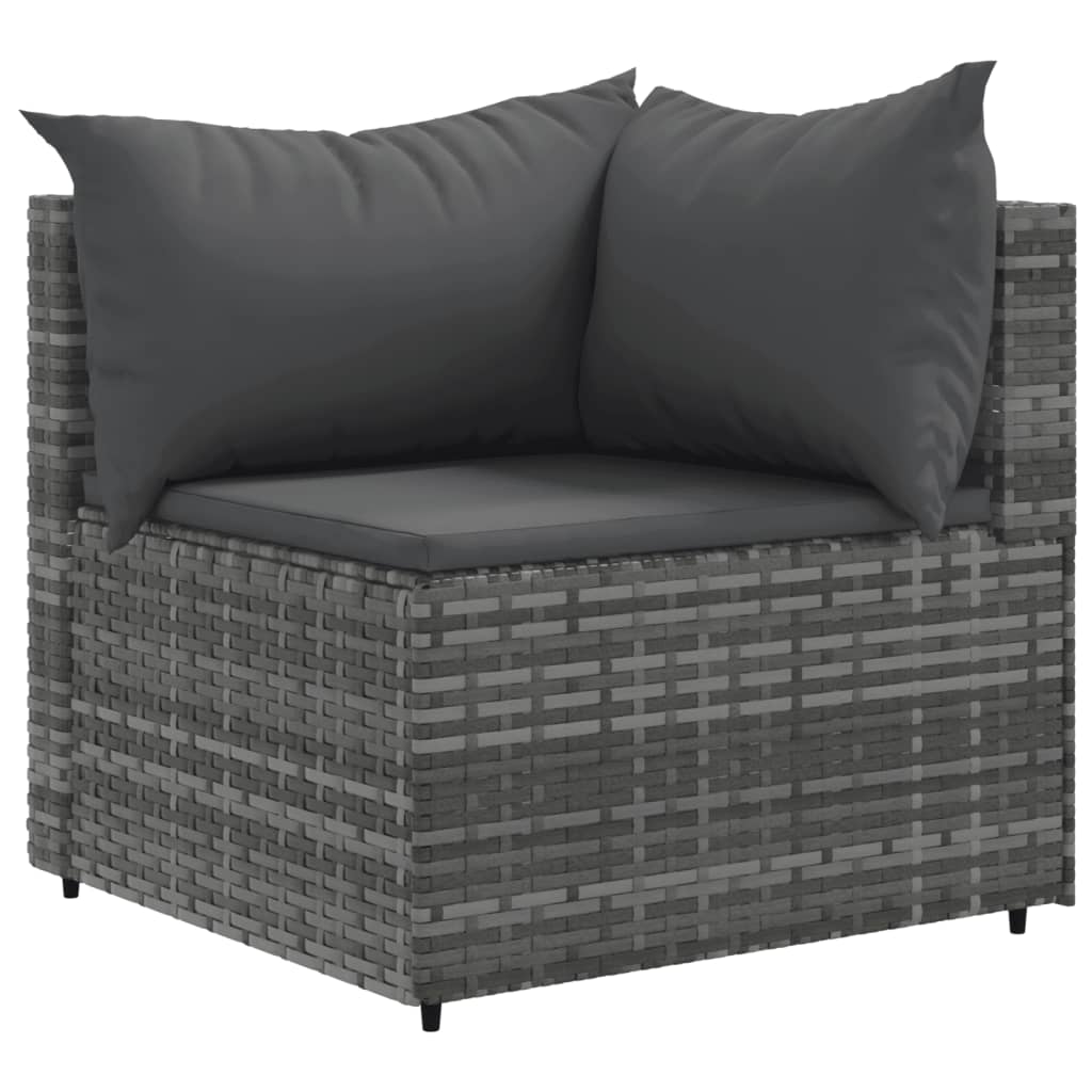 sofasæt til haven 9 dele med hynder polyrattan grå