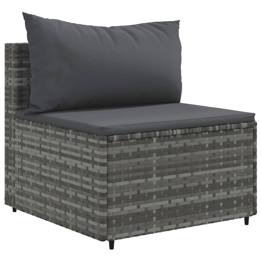 sofasæt til haven 9 dele med hynder polyrattan grå