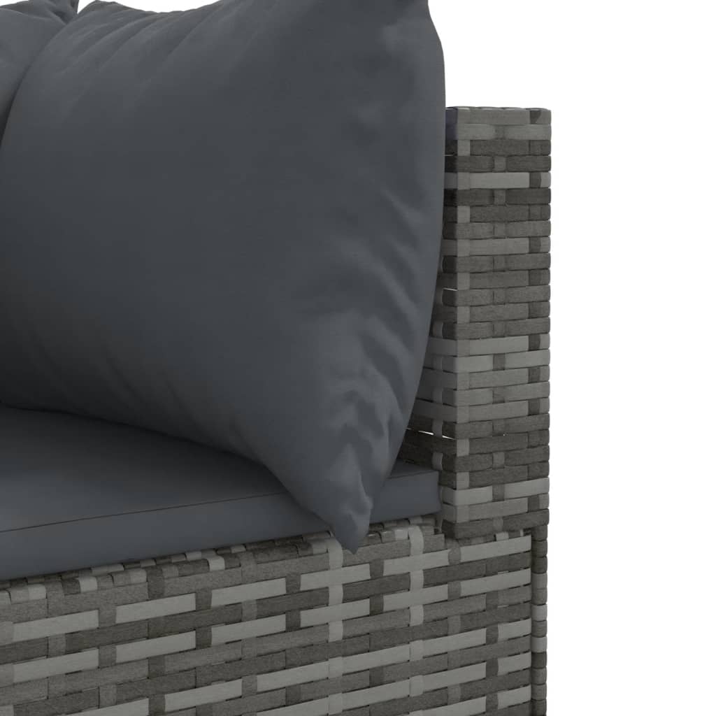 sofasæt til haven 9 dele med hynder polyrattan grå