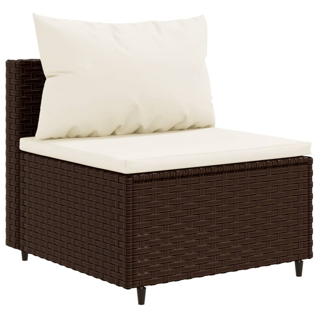 sofasæt til haven 10 dele med hynder polyrattan brun