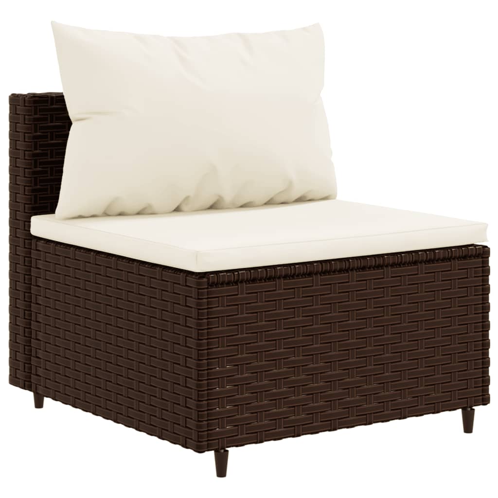 sofasæt til haven 10 dele med hynder polyrattan brun