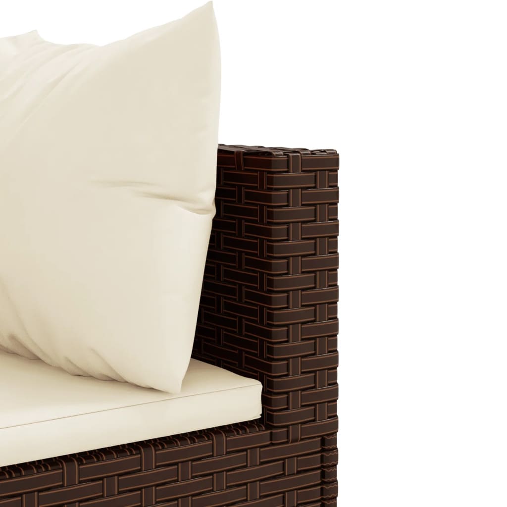 sofasæt til haven 10 dele med hynder polyrattan brun