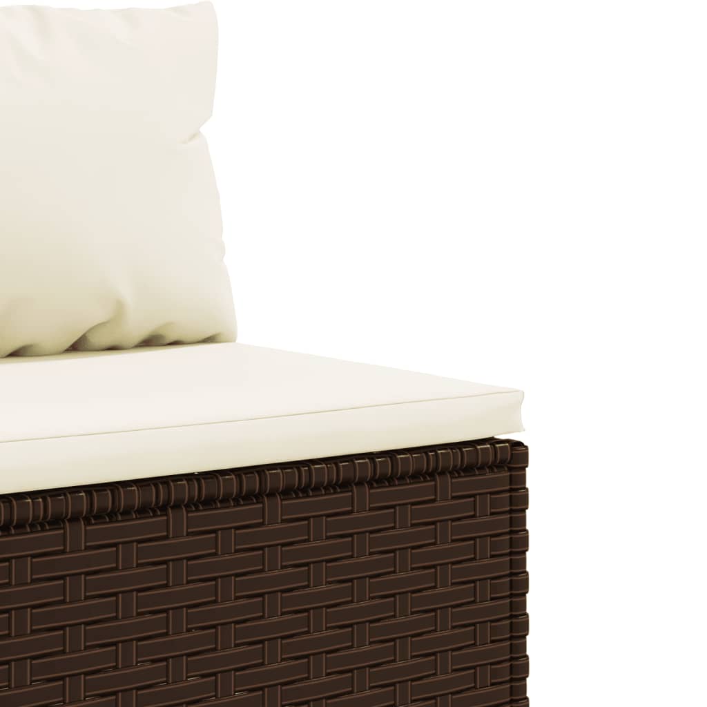 sofasæt til haven 10 dele med hynder polyrattan brun