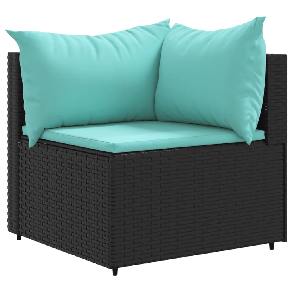 sofasæt til haven 11 dele med hynder polyrattan sort
