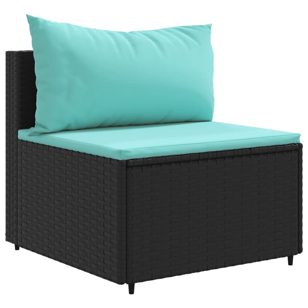 sofasæt til haven 11 dele med hynder polyrattan sort