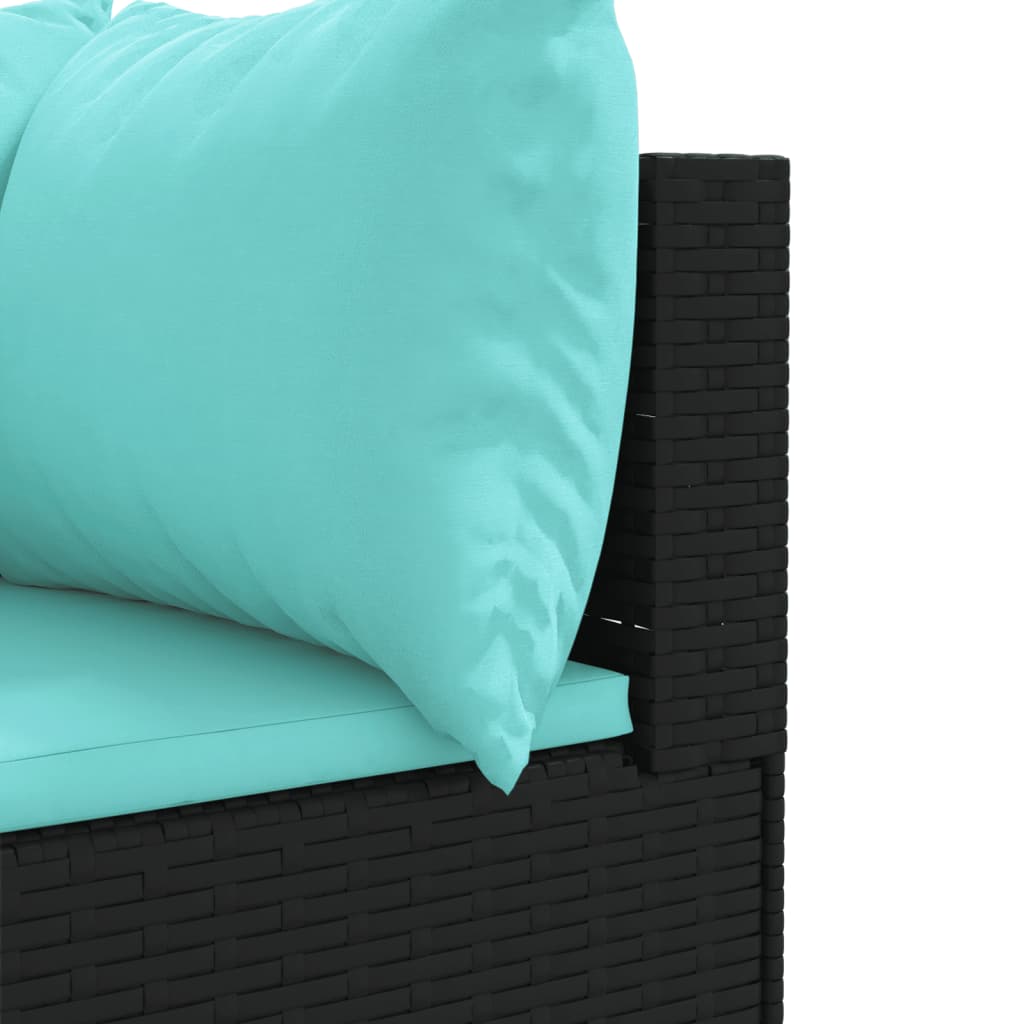 sofasæt til haven 11 dele med hynder polyrattan sort