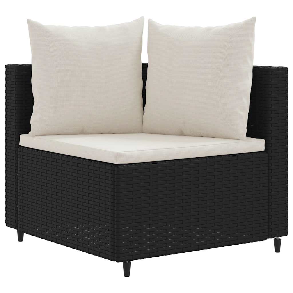 sofasæt til haven 4 dele med hynder polyrattan sort