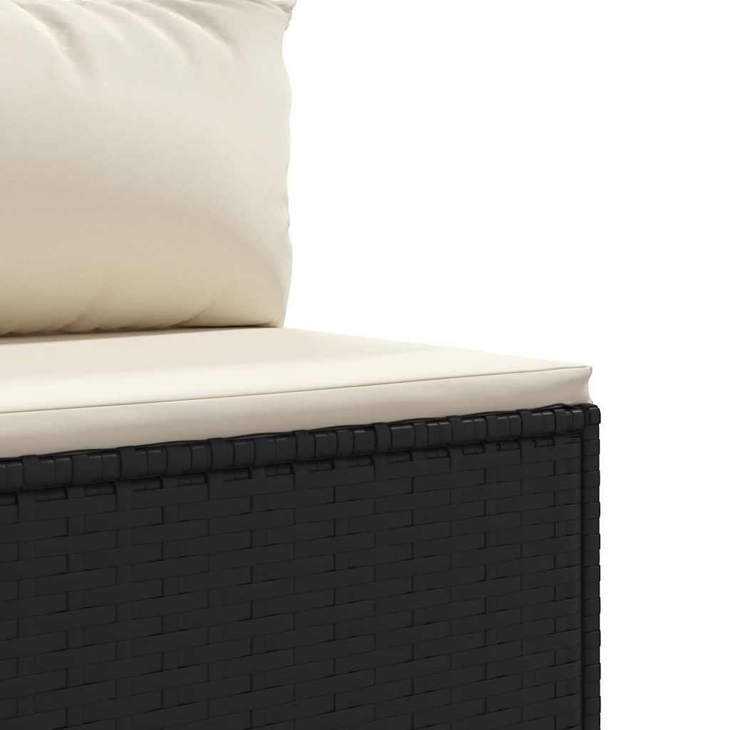sofasæt til haven 4 dele med hynder polyrattan sort