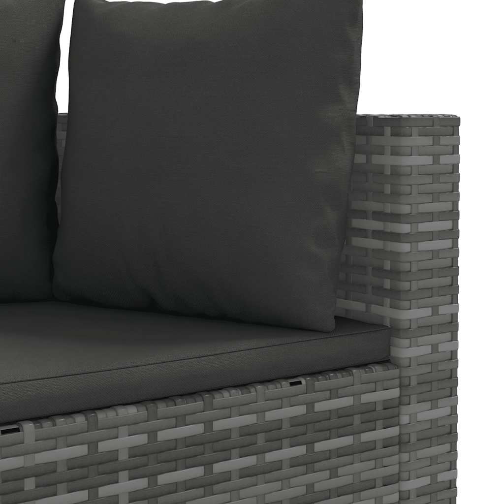 sofasæt 5 dele med hynder polyrattan grå