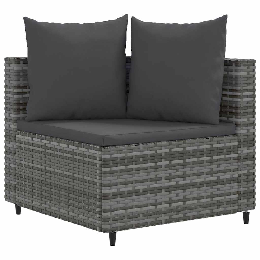 sofasæt til haven 8 dele med hynder polyrattan grå