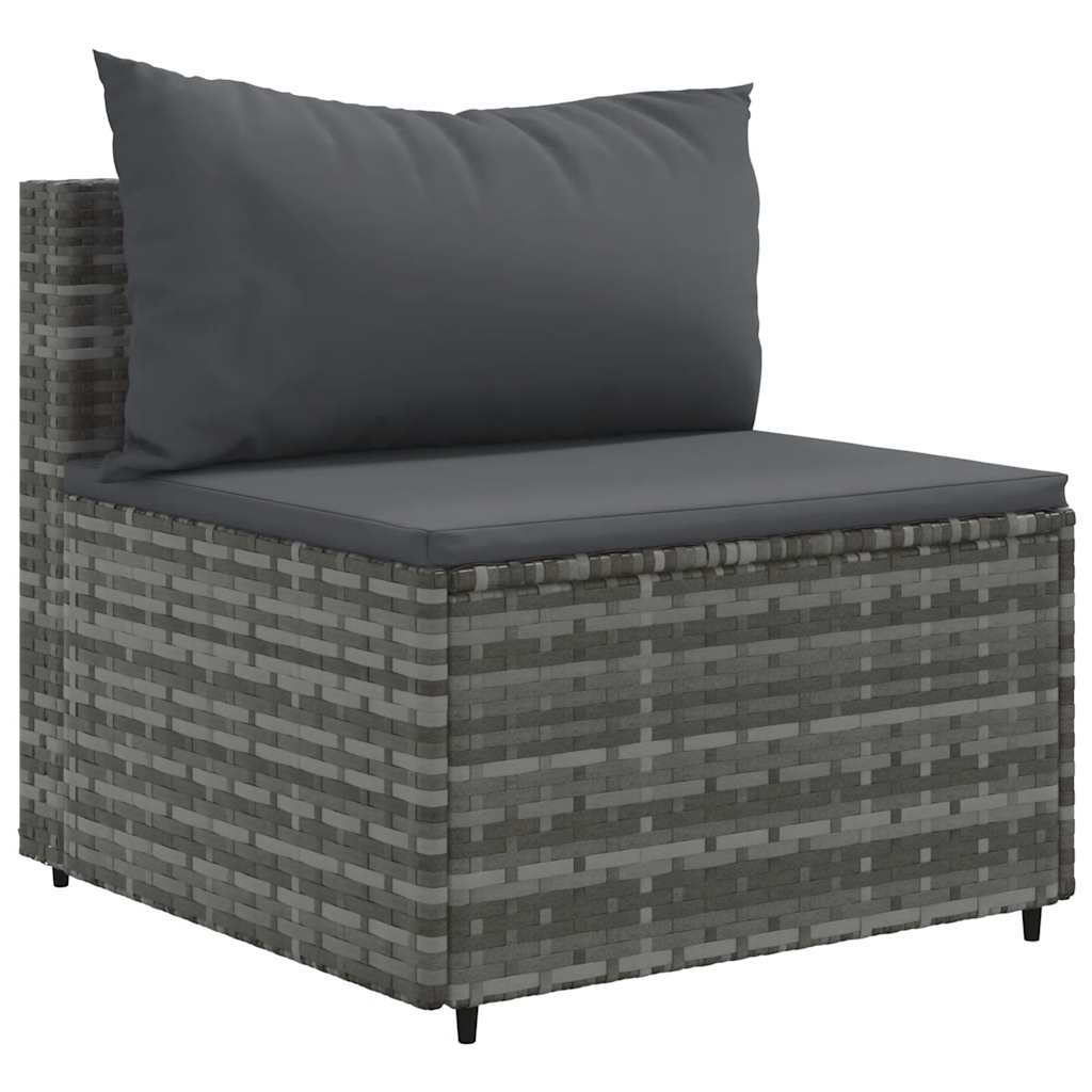 sofasæt til haven 8 dele med hynder polyrattan grå