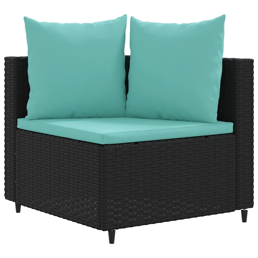 sofasæt til haven 8 dele med hynder polyrattan sort
