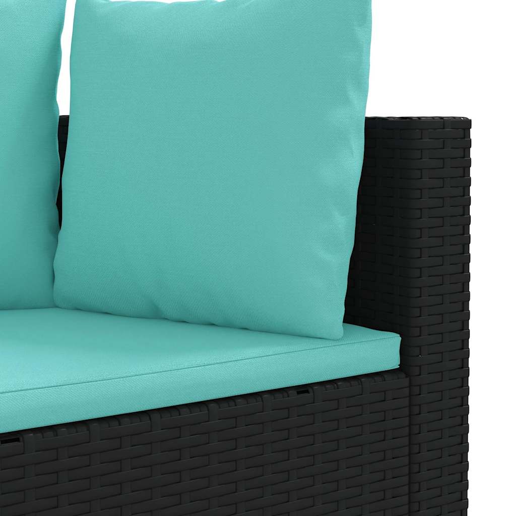 sofasæt til haven 8 dele med hynder polyrattan sort