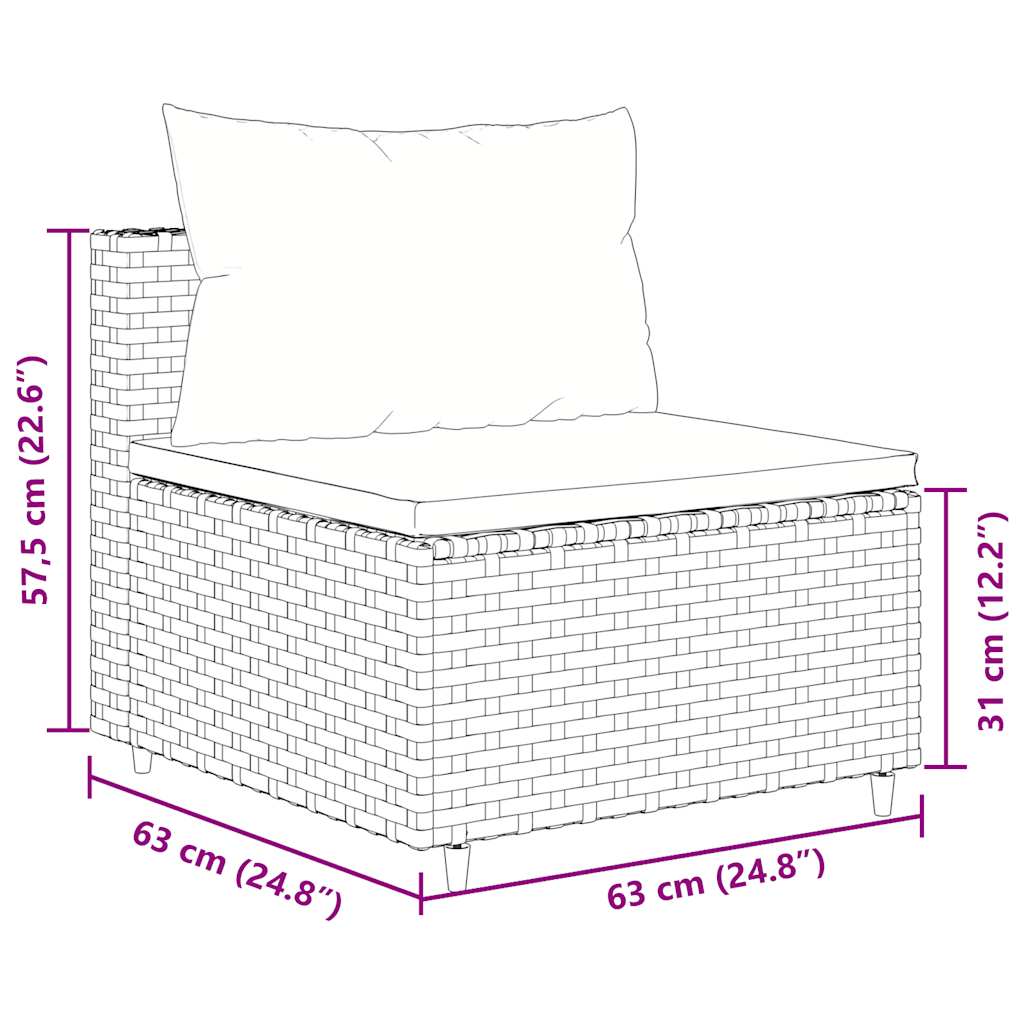 sofasæt til haven 8 dele med hynder polyrattan sort